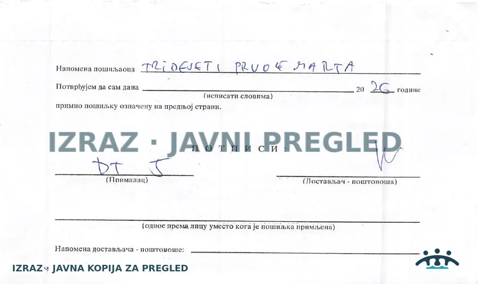 Zabrana vode za piće-Centralni vodovod LAZAREVO-Nitriti 27.03.2026, strana 4