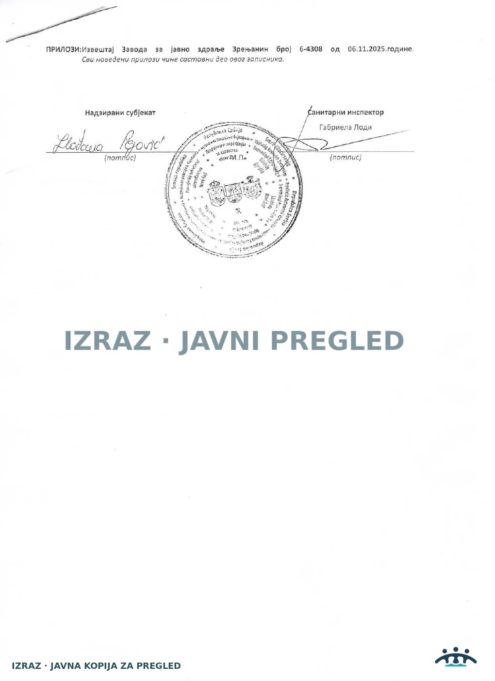 Zabrana vode za piće-Zdravstvena stanica KLEK-Kontrolni inspekcijski nadzor-12.11.2025, strana 3
