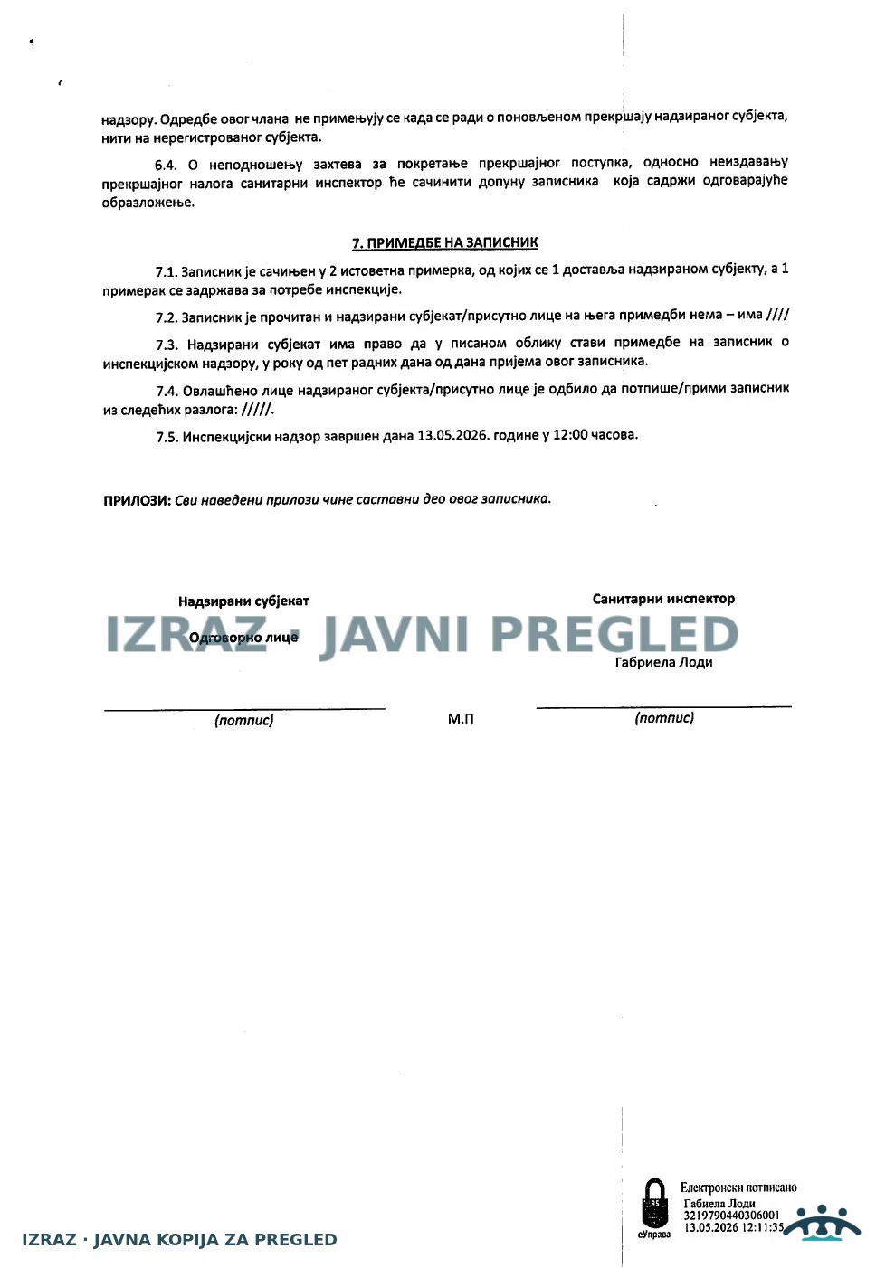 Zabrana vode za piće-Česma na Ekonomiji BAN DESPOTOVAC-ISPRAVNA 13.05.2026, strana 3