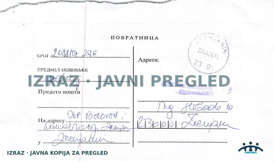 Zabrana vode za piće-Zdravstvena stanica STAJICEVO-Nitriti 21.04.2026, strana 3